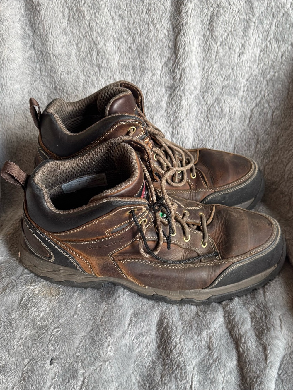 Red Wing Shoes Brown Leather Lace-Up Work Boots